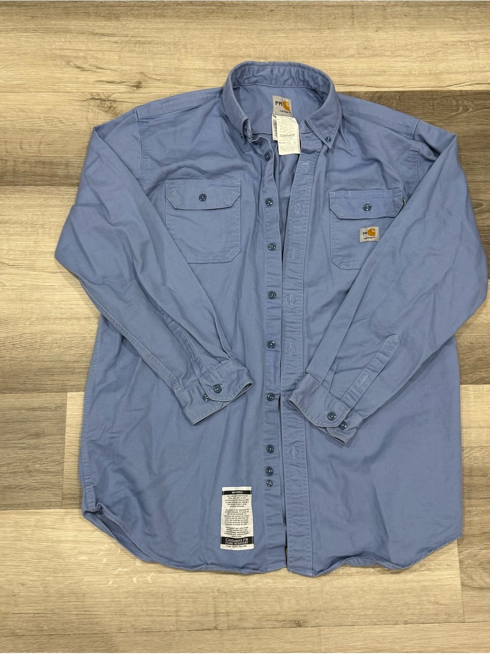 Carhartt Men’s FR Button-Down Work Shirt - Dusty Blue